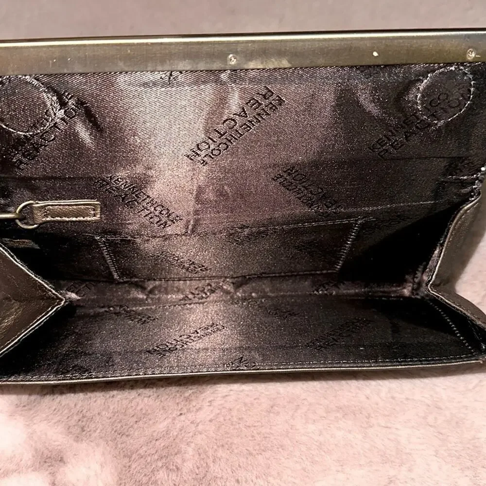 KENNETH COLE Reaction Antique Gold Leather Wristlet